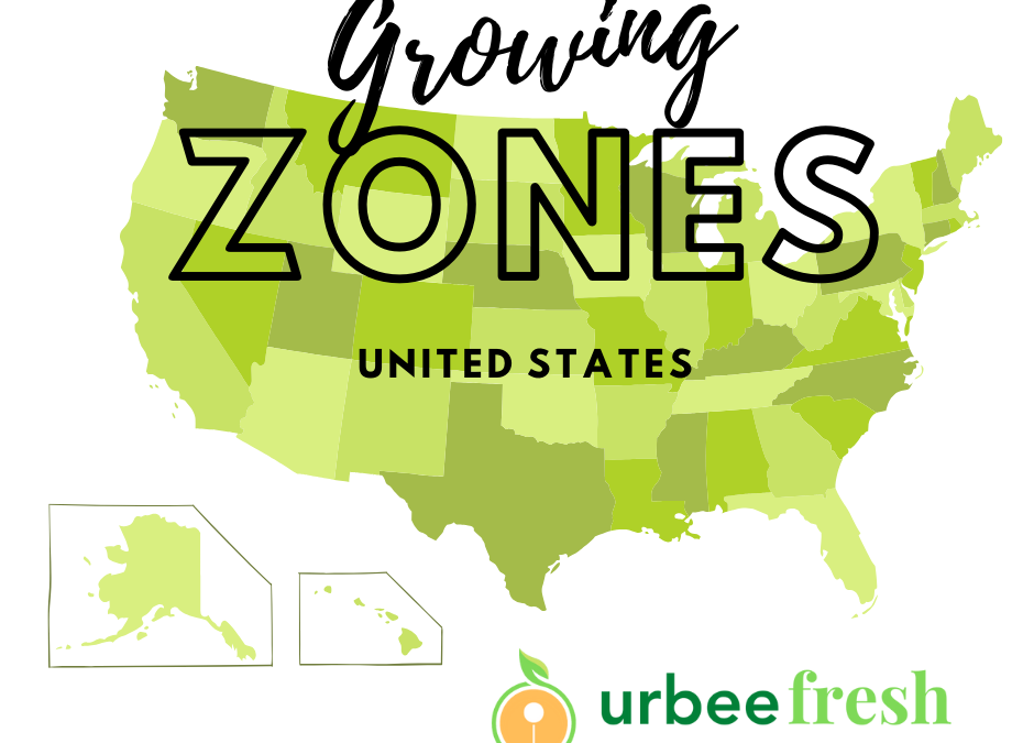 United States USDA growing zones map